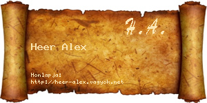Heer Alex névjegykártya
